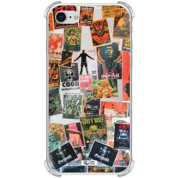a collection of posters on a wall Apple iPhone se 2020 Clear PC Case