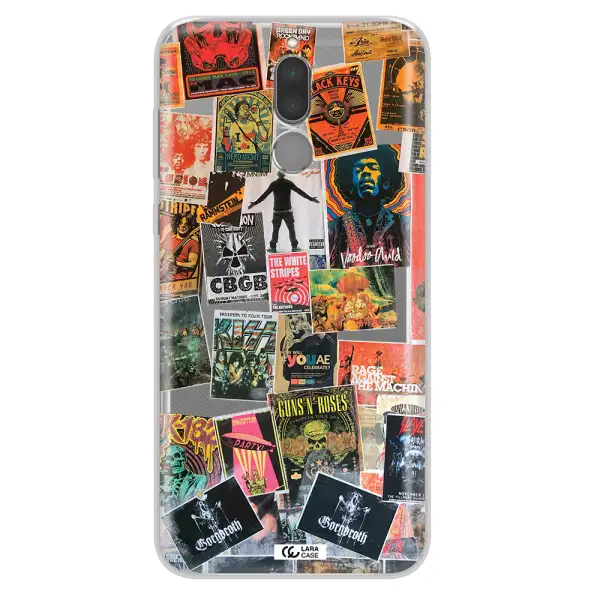 a collection of posters on a wall Huawei Mate 10 Lite Clear TPU Case