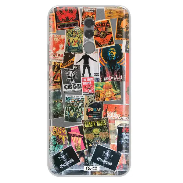 a collection of posters on a wall Huawei Mate 20 Lite Clear TPU Case