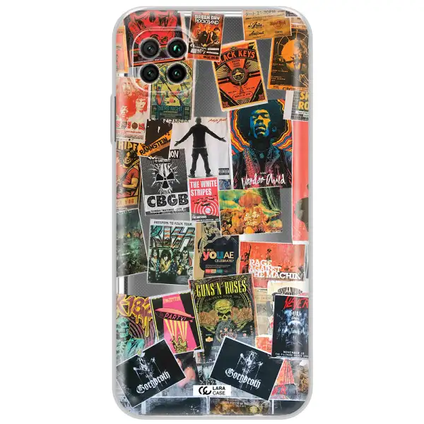 A Collection Of Posters On A Wall Huawei Nova 7I Clear Tpu Case