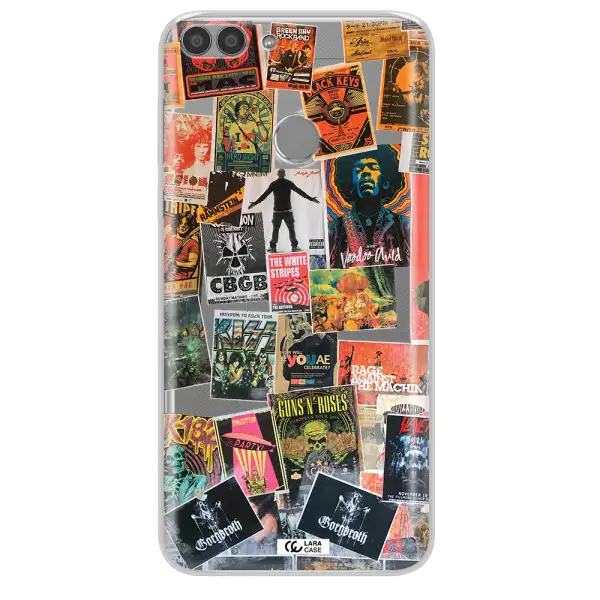a collection of posters on a wall Huawei P Smart Clear TPU Case