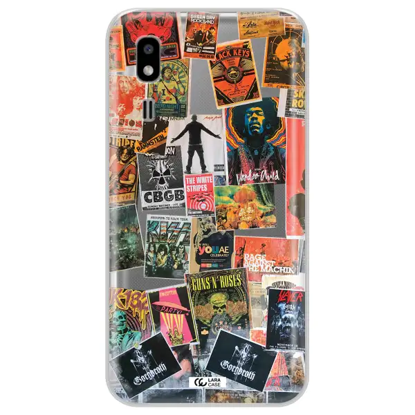 a collection of posters on a wall Samsung A2 Core Clear TPU Case