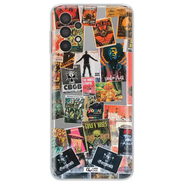 A Collection Of Posters On A Wall Samsung A32 4G Clear Tpu Case