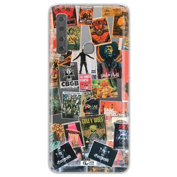 a collection of posters on a wall Samsung A9 2018 Clear TPU Case