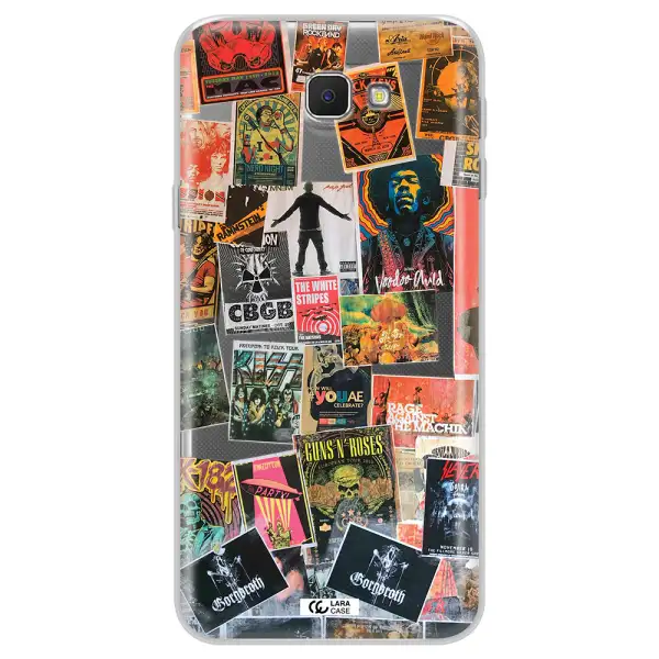 a collection of posters on a wall Samsung J5 Prime Clear TPU Case