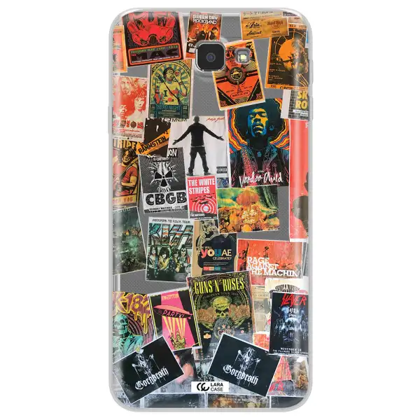 a collection of posters on a wall Samsung J7 Prim Clear TPU Case