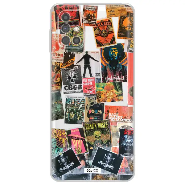 a collection of posters on a wall Samsung M51 Clear TPU Case