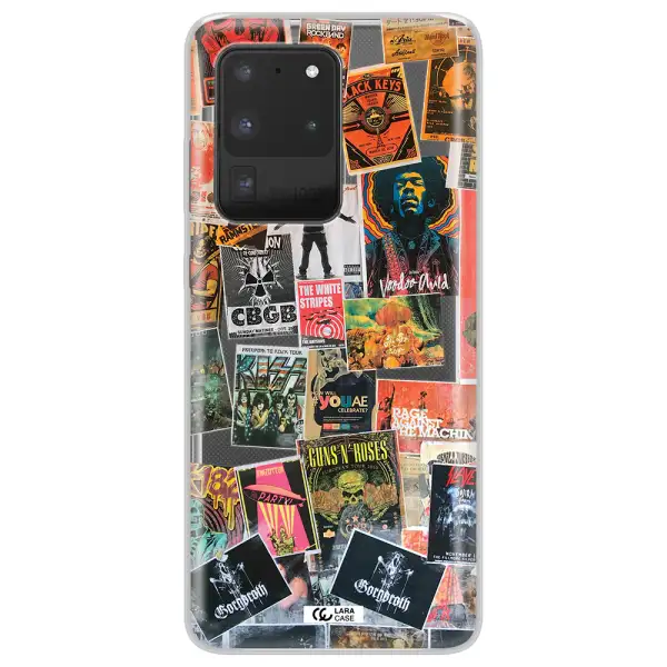 a collection of posters on a wall Samsung S20 Ultra Clear TPU Case