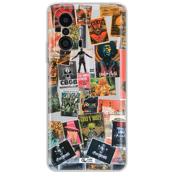A Collection Of Posters On A Wall Xiaomi 11T Clear Tpu Case