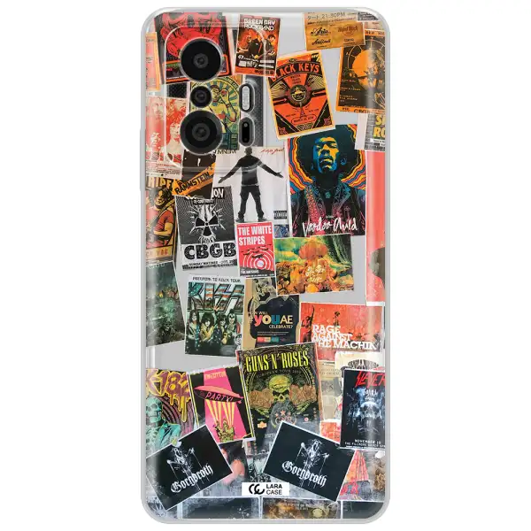 A Collection Of Posters On A Wall Xiaomi 11T Pro Clear Tpu Case