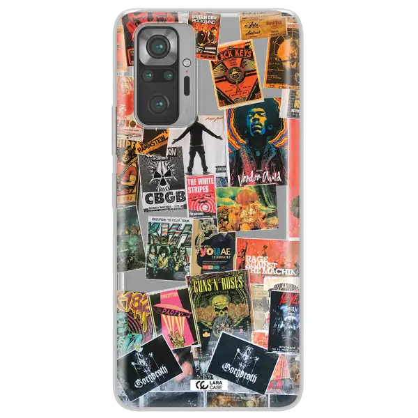 a collection of posters on a wall Xiaomi Note 10 Pro Clear TPU Case