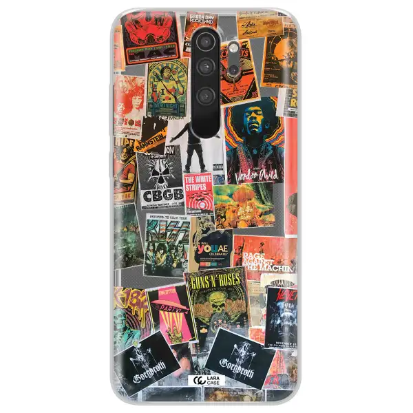 a collection of posters on a wall Xiaomi Note 8 Pro Clear TPU Case