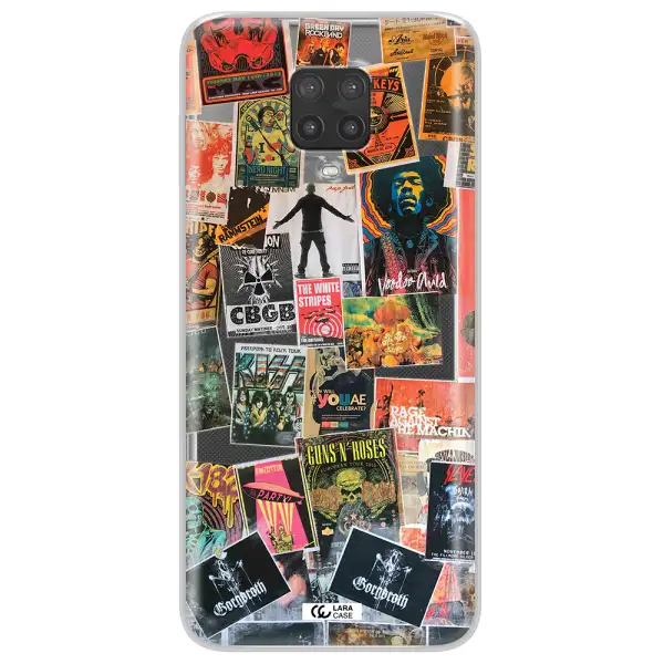 a collection of posters on a wall Xiaomi Note 9 Pro Clear TPU Case