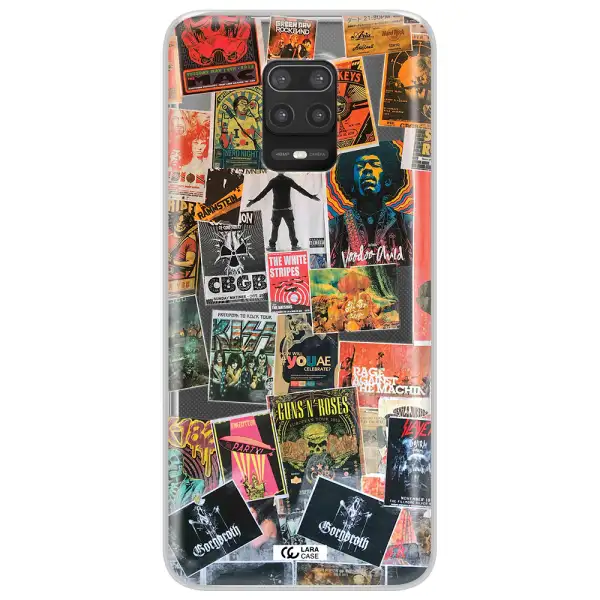 a collection of posters on a wall Xiaomi Note 9S Clear TPU Case