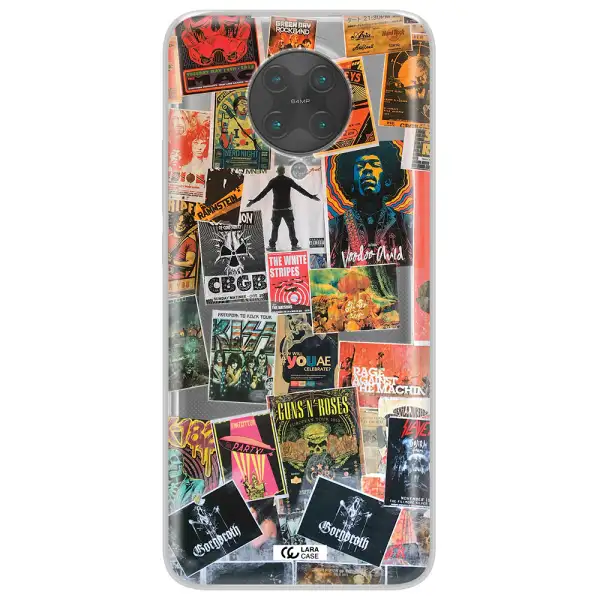 a collection of posters on a wall Xiaomi Poco F2 Pro Clear TPU Case