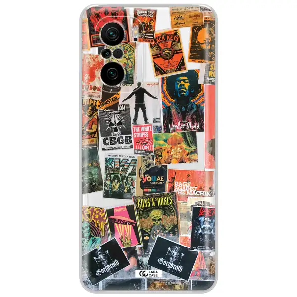 A Collection Of Posters On A Wall Xiaomi Poco F3 Clear Tpu Case