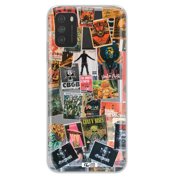 a collection of posters on a wall Xiaomi Poco M3 Clear TPU Case