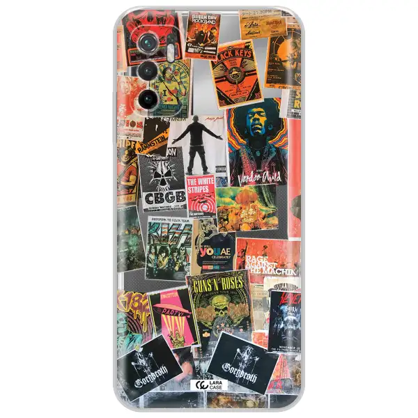 A Collection Of Posters On A Wall Xiaomi Poco M4 Pro 5G Clear Tpu Case