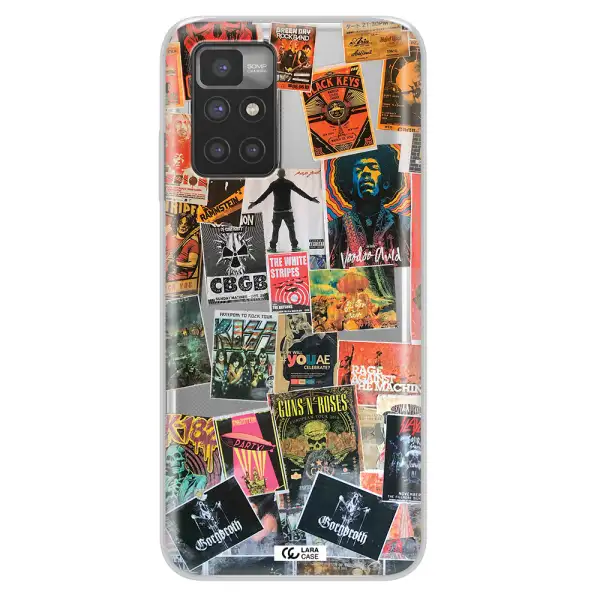 a collection of posters on a wall Xiaomi Redmi 10 Clear TPU Case