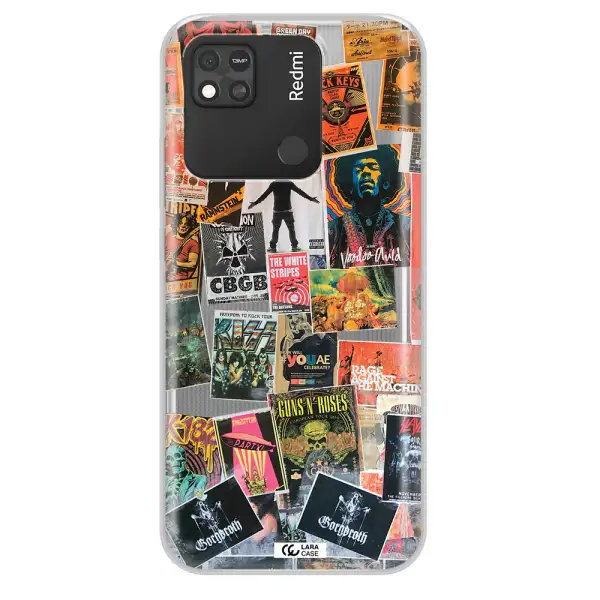 a collection of posters on a wall Xiaomi Redmi 10A Clear TPU Case