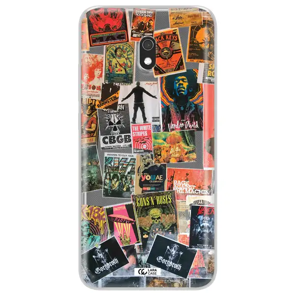 a collection of posters on a wall Xiaomi Redmi 8A Clear TPU Case