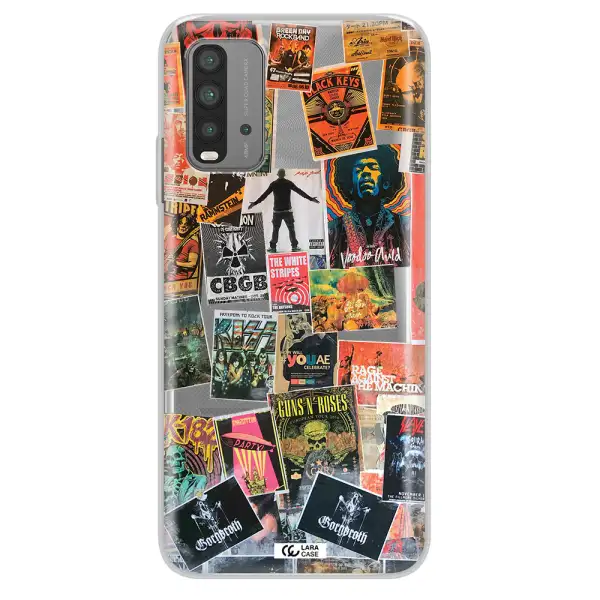 a collection of posters on a wall Xiaomi Redmi 9T Clear TPU Case