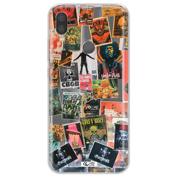 a collection of posters on a wall Xiaomi Redmi Note 7 Clear TPU Case