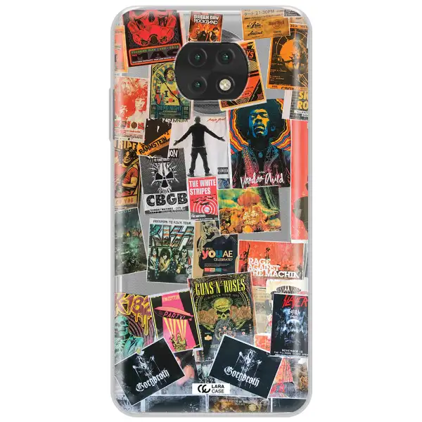 A Collection Of Posters On A Wall Xiaomi Redmi Note 9T Clear Tpu Case