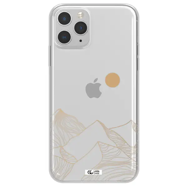 a mountain range with a sun in the background Apple iPhone 11 pro max Clear TPU Case