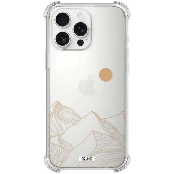 A Mountain Range With A Sun In The Background Apple Iphone 16 Pro Max Clear Pc Case