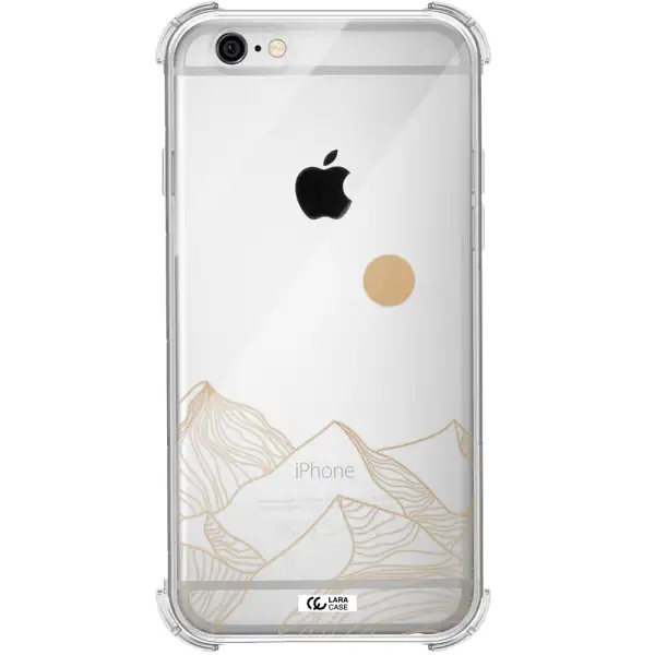 a mountain range with a sun in the background Apple iPhone 6 Clear PC Case