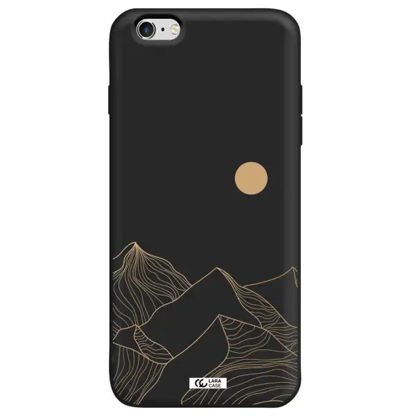 a mountain range with a sun in the background Apple iPhone 6 s plus Silicone black Case