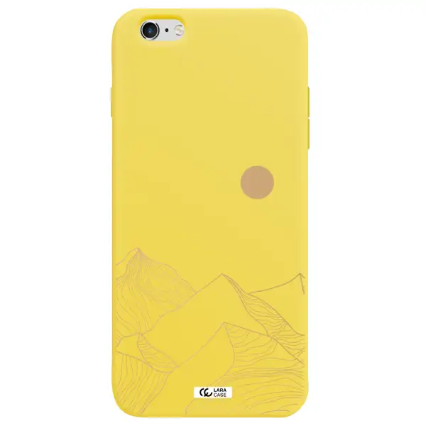 a mountain range with a sun in the background Apple iPhone 6 s plus Silicone canary yellow Case