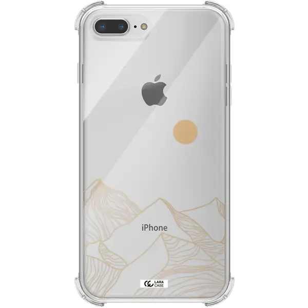 a mountain range with a sun in the background Apple iPhone 7 plus Clear PC Case