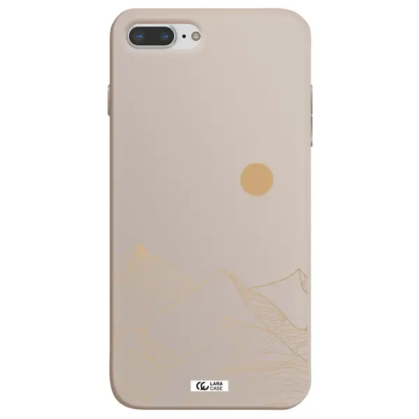 a mountain range with a sun in the background Apple iPhone 8 plus Silicone Stone Case