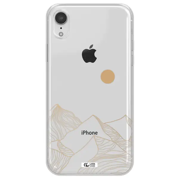 a mountain range with a sun in the background Apple iPhone XR Clear TPU Case