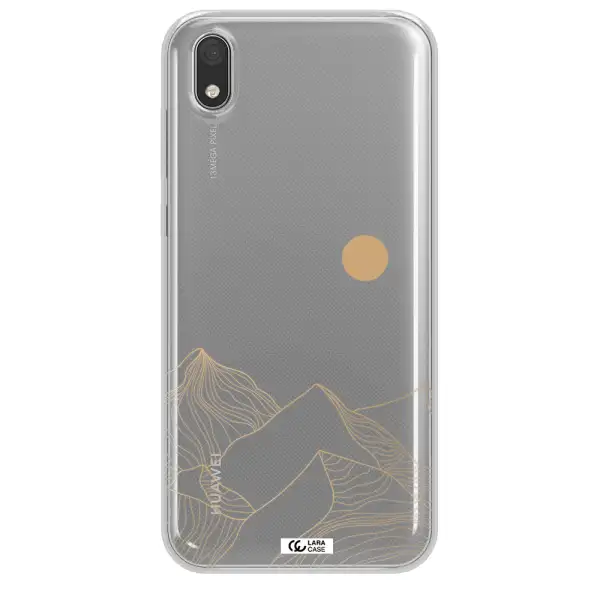 a mountain range with a sun in the background Huawei Honor 8S Clear TPU Case