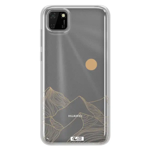 a mountain range with a sun in the background Huawei Honor 9S Clear TPU Case