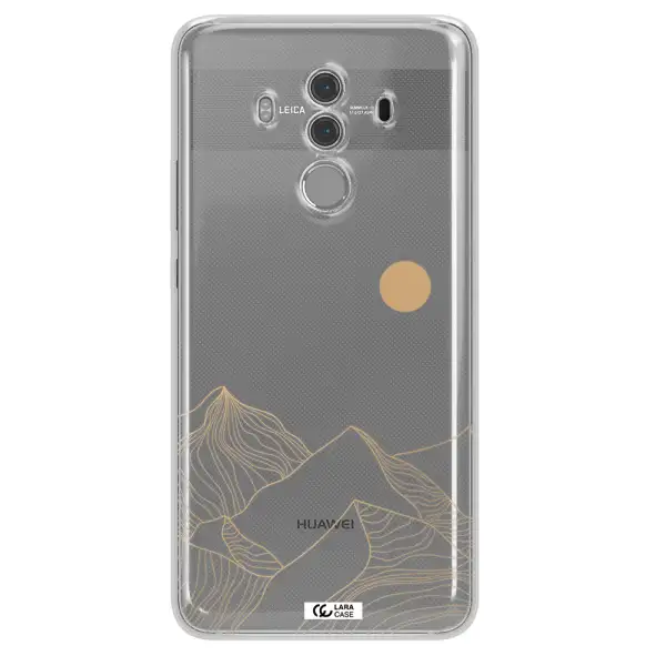 a mountain range with a sun in the background Huawei Mate 10 Pro Clear TPU Case