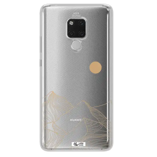 a mountain range with a sun in the background Huawei Mate 20X Clear TPU Case