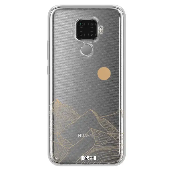 a mountain range with a sun in the background Huawei Mate 30 Lite Clear TPU Case