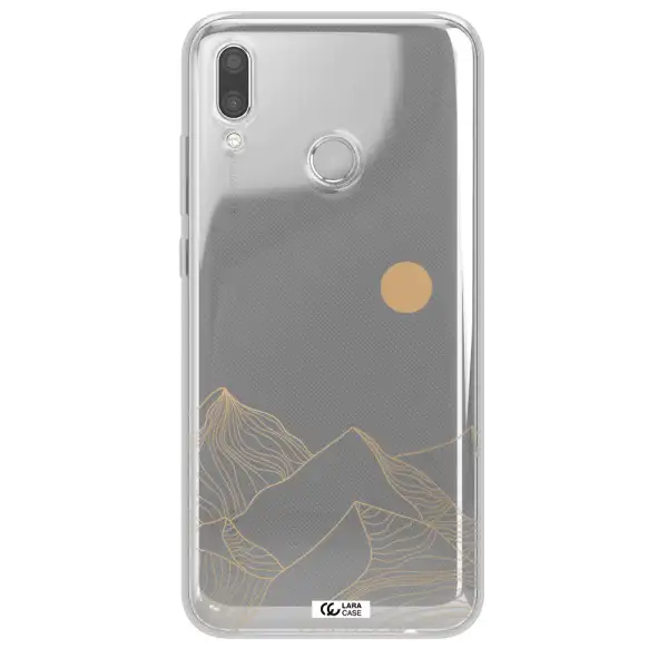 a mountain range with a sun in the background Huawei P Smart 2019 Clear TPU Case