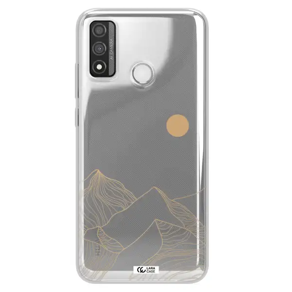 a mountain range with a sun in the background Huawei P Smart 2020 Clear TPU Case