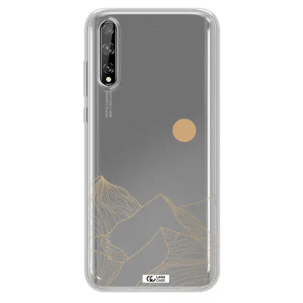 a mountain range with a sun in the background Huawei P Smart S Clear TPU Case