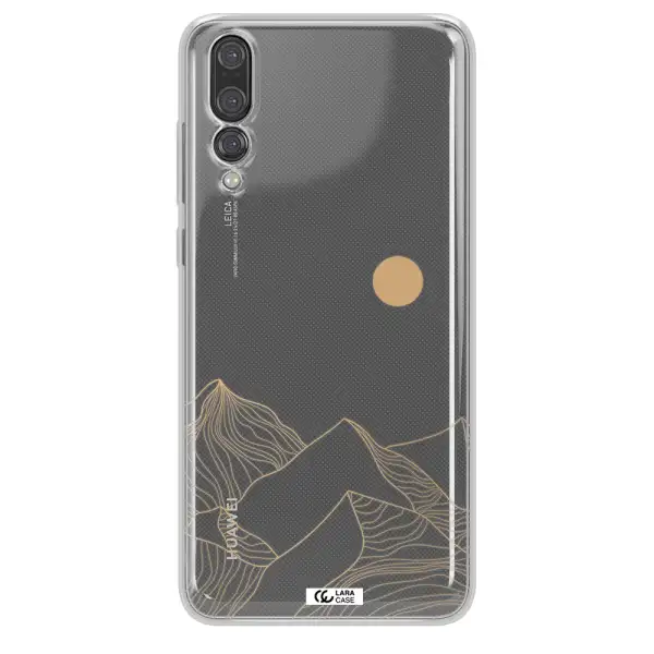 a mountain range with a sun in the background Huawei P20 Pro Clear TPU Case