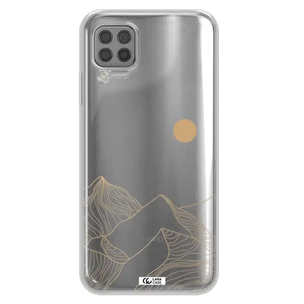 a mountain range with a sun in the background Huawei P40 Lite Clear TPU Case