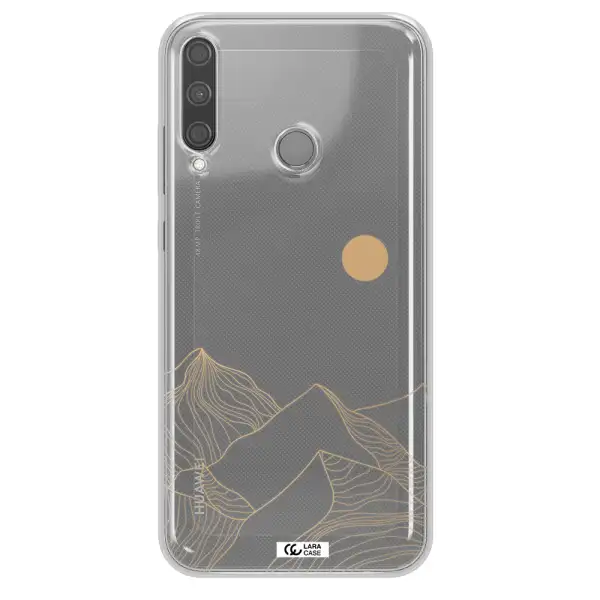 a mountain range with a sun in the background Huawei P40 Lite E Clear TPU Case