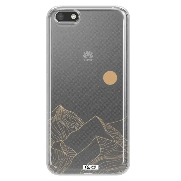 a mountain range with a sun in the background Huawei Y5 2018 Clear TPU Case