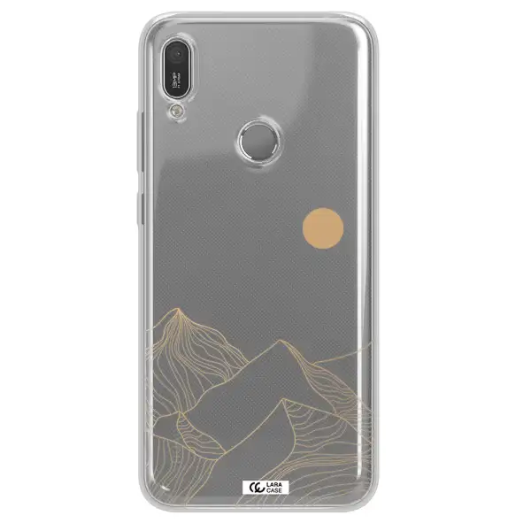 a mountain range with a sun in the background Huawei Y6 2019 Clear TPU Case