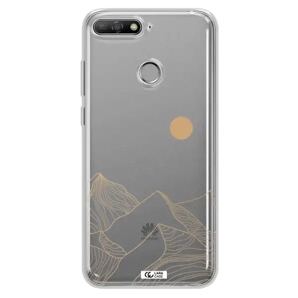 a mountain range with a sun in the background Huawei Y6 Prime 2018 Clear TPU Case